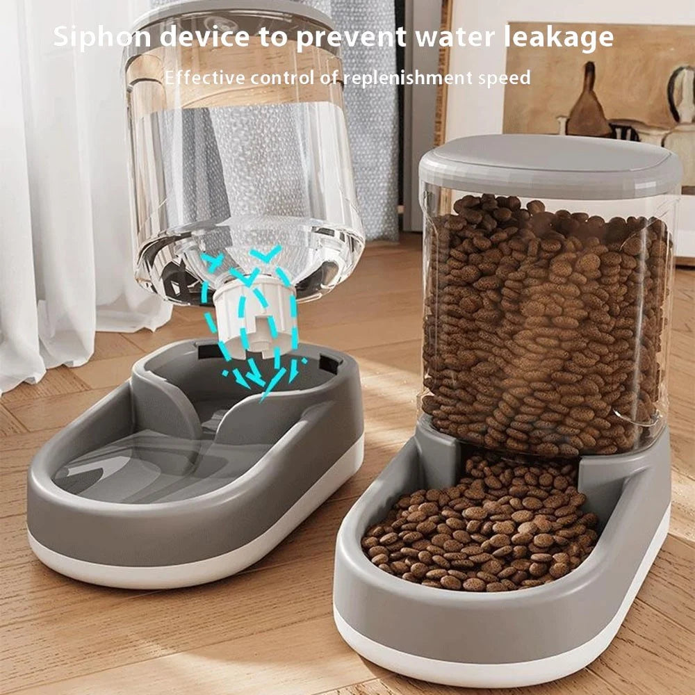 Automatic Pet Food Feeder Water Fountain Cats Dogs Gravity Fed Water Drinking Bowl - Blue Food Feeder - 5
