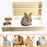 Wooden Hay Feeder for Small Pets Gift Detachable Feeding Rack Hamster House with 2 Bowls - 6