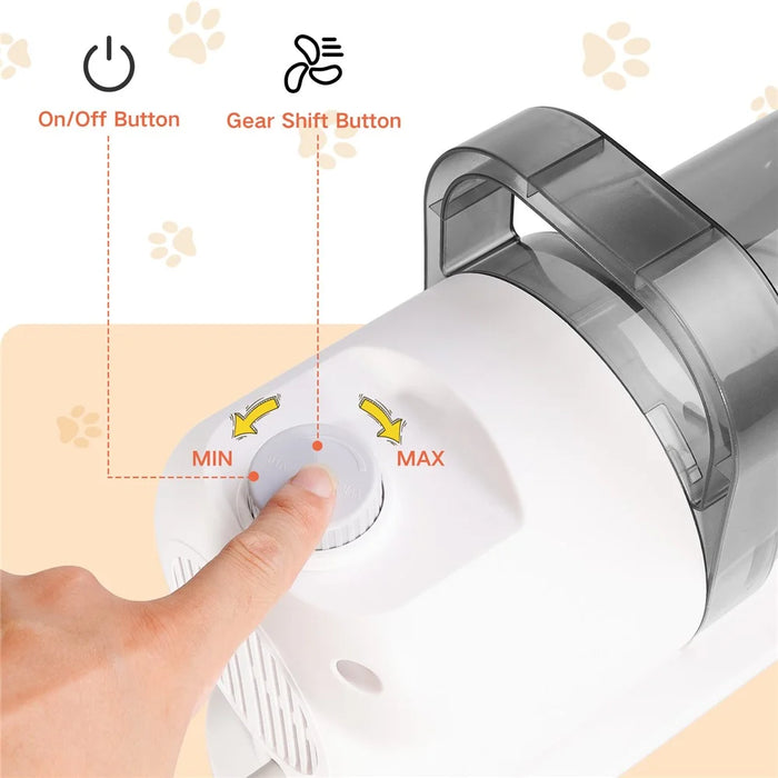2 in 1 Pet Hair Trimmer Low Noise Adjustable Speed Grooming Vacuum Kit for Dogs Cats Gift - US Plug - 3