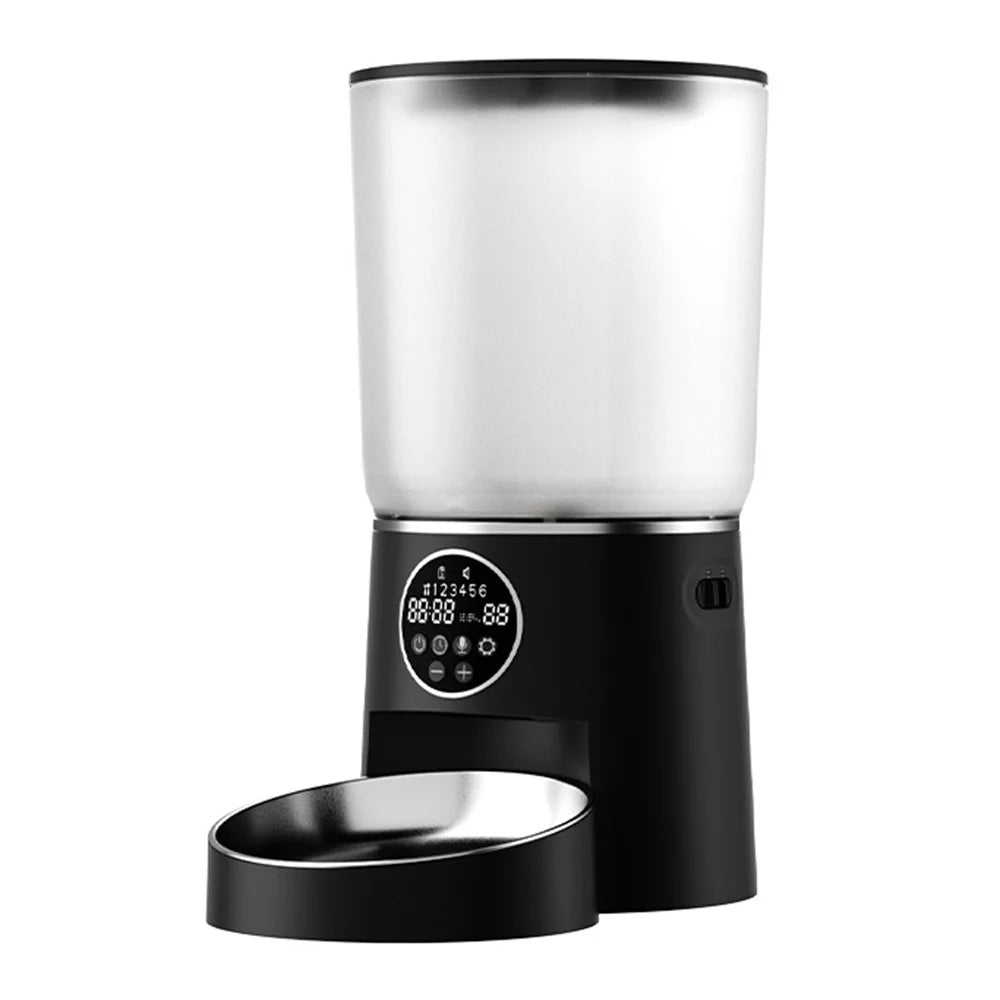 4.2L Smart Automatic Pet Feeder for Cats Dogs Timed Portion Control Food Dispenser (BPA Free, No FDA) - Black - 1