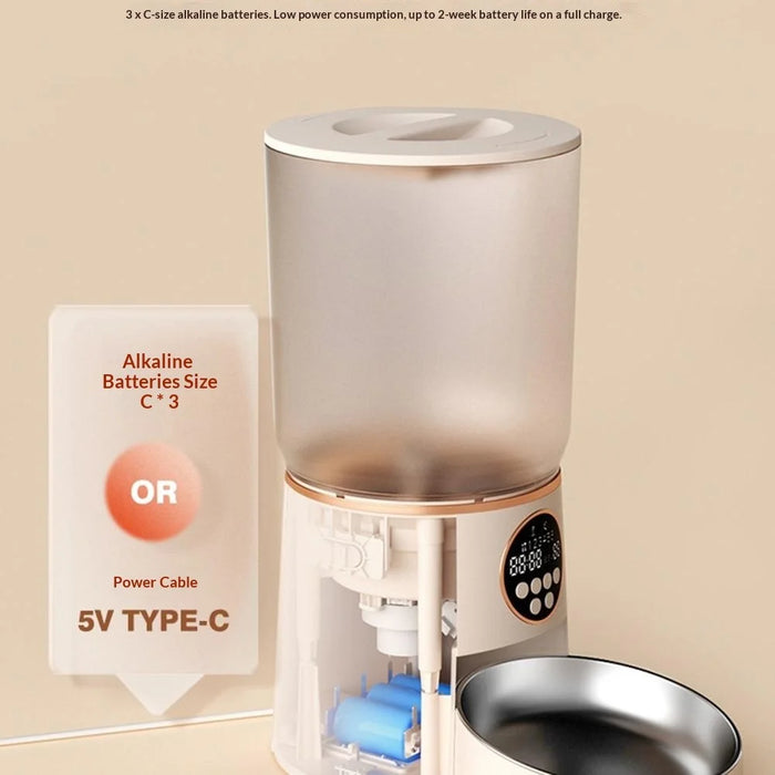 4.2L Smart Automatic Pet Feeder for Cats Dogs Timed Portion Control Food Dispenser (BPA Free, No FDA) - Black - 5