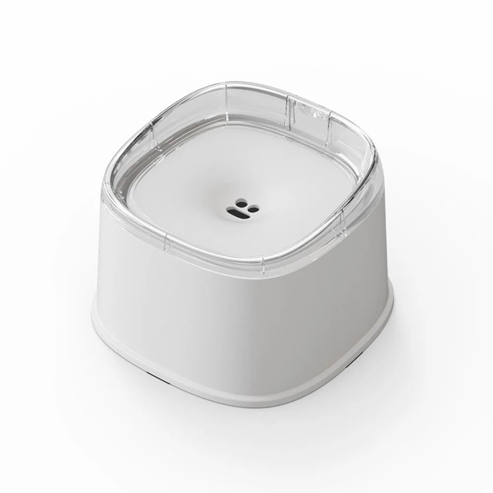 Floating Pet Water Bowl 2200ml Adjustable Water Flow Splash-Proof Design for Cats and Dogs (BPA Free, No FDA) - White - 1
