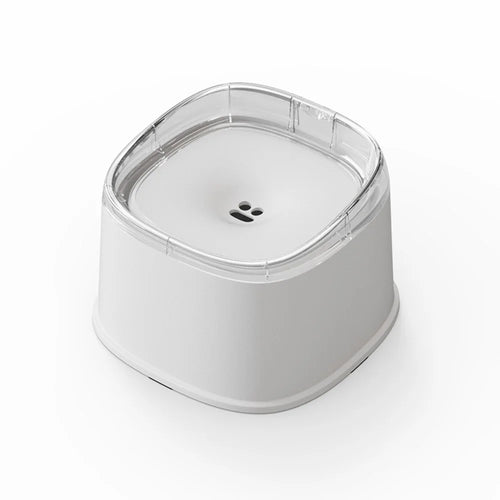 Floating Pet Water Bowl 2200ml Adjustable Water Flow Splash-Proof Design for Cats and Dogs (BPA Free, No FDA) - White - 1