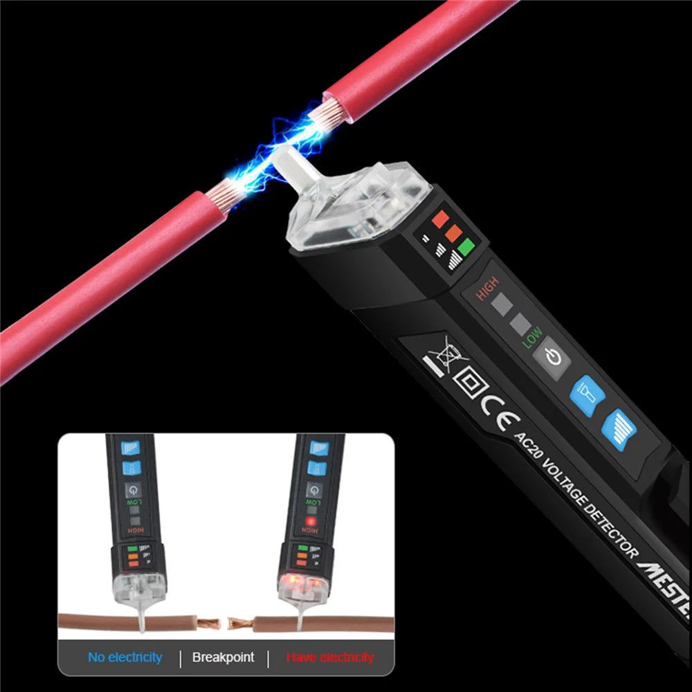 MESTEK AC20 12-1000V Smart Non-Contact Electric Test Pencil AC Voltage Alarm Smart Detector Tester Pen - 2