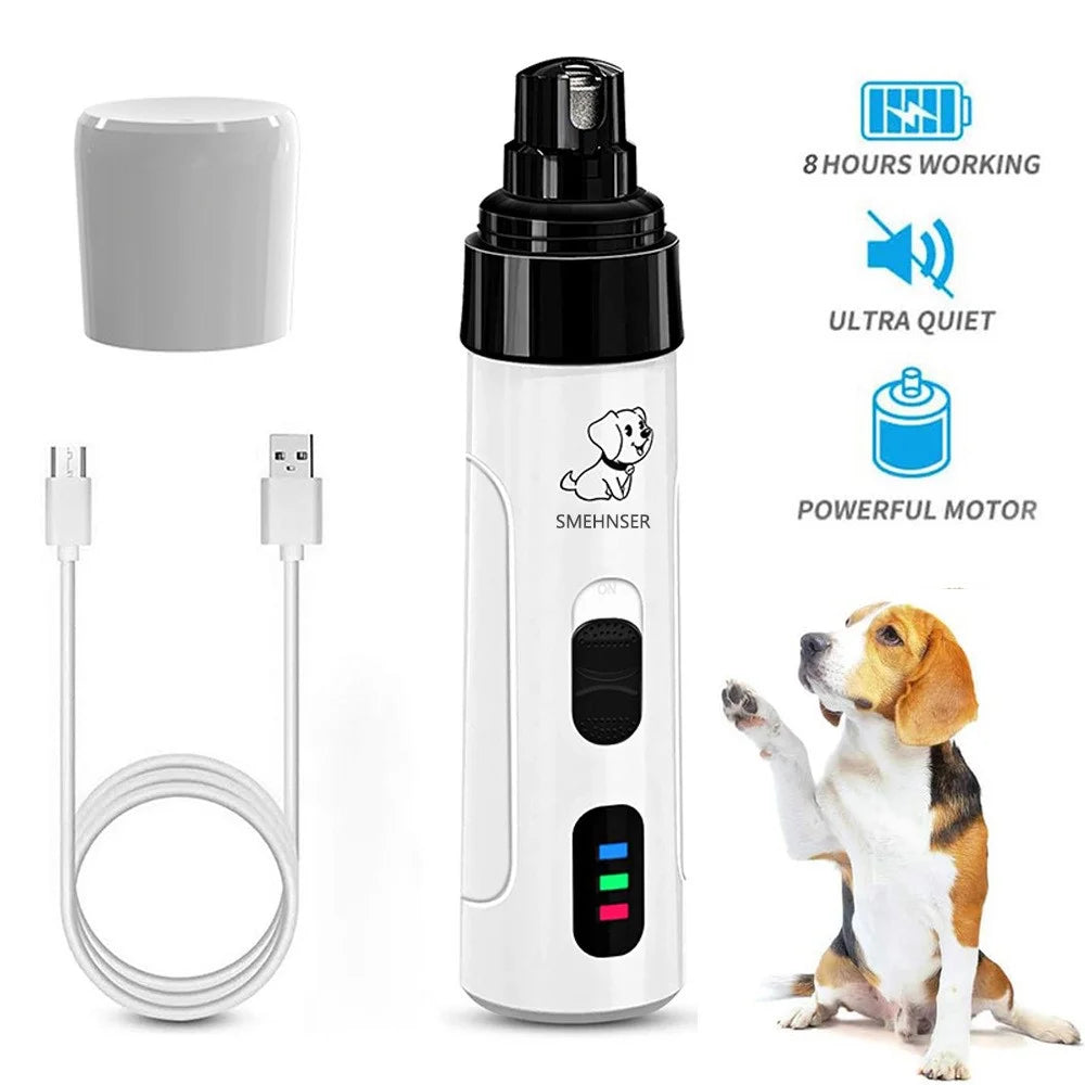 SMEHNSER H02044 2 Speed Pet Nail Grinder USB Rechargeable Low Noise Cat Dog Electric Nail Clipper - 2