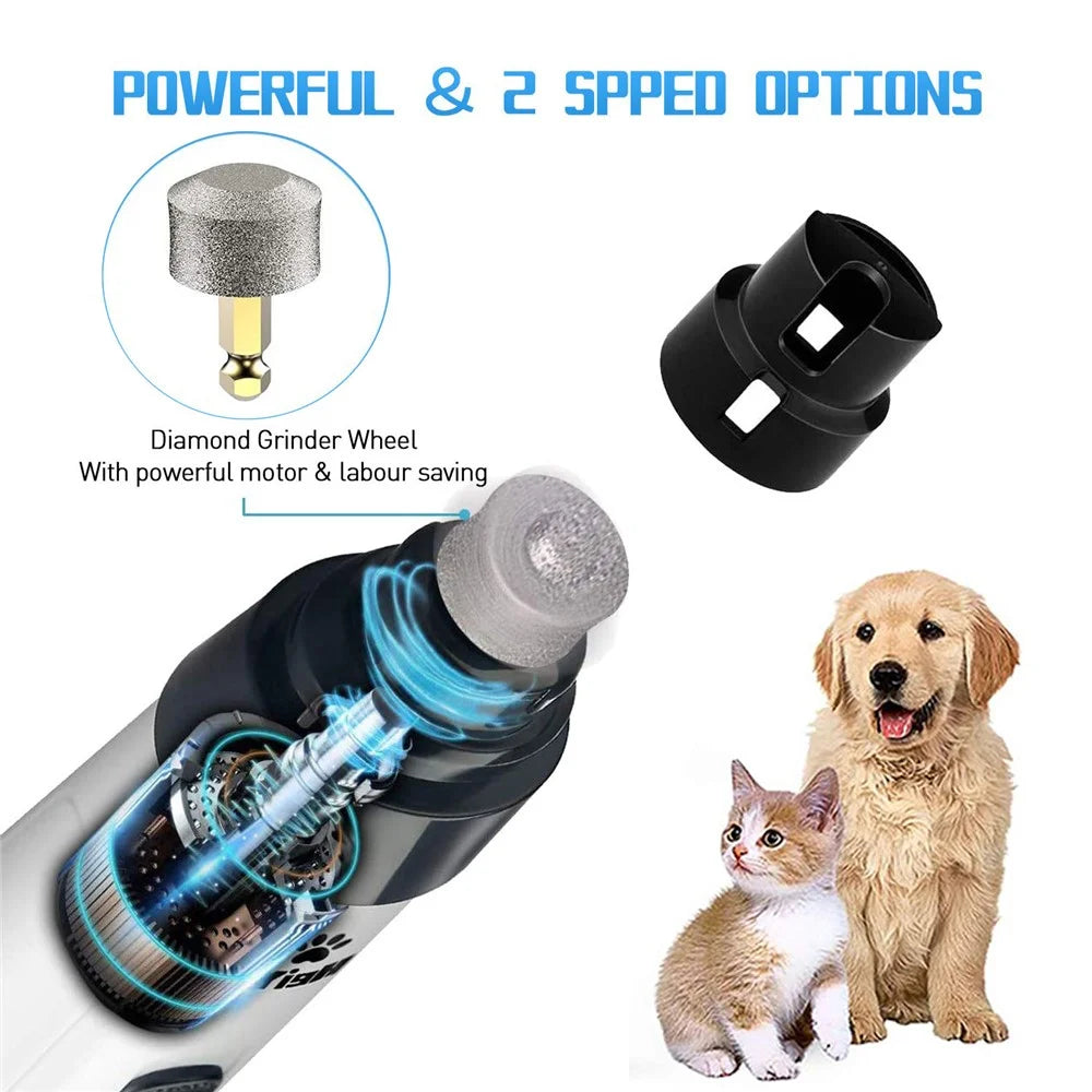 SMEHNSER H02044 2 Speed Pet Nail Grinder USB Rechargeable Low Noise Cat Dog Electric Nail Clipper - 3