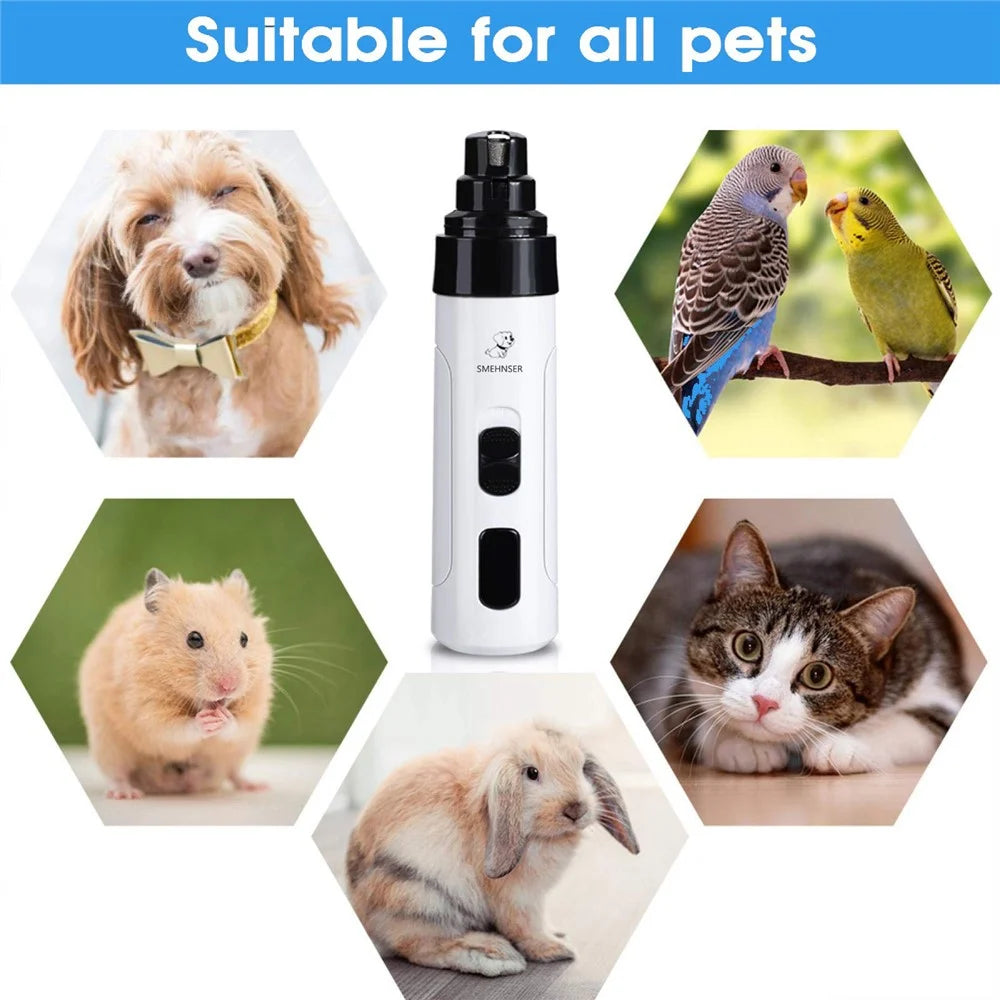 SMEHNSER H02044 2 Speed Pet Nail Grinder USB Rechargeable Low Noise Cat Dog Electric Nail Clipper - 7