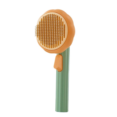 Dog Cat Grooming Brush Pet Hair Remover Stainless Steel Needle Massage Comb - Green - 1