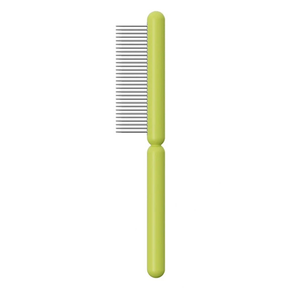 AIWO Pet Comb Stainless Steel Coarse Teeth Cat Dog Grooming Comb Tool for Removing Matted Fur, Knots and Tangles - Type A / Green - 1