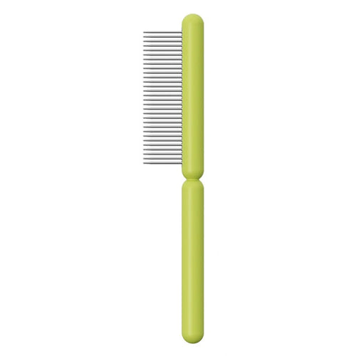 AIWO Pet Comb Stainless Steel Coarse Teeth Cat Dog Grooming Comb Tool for Removing Matted Fur, Knots and Tangles - Type A / Green - 1