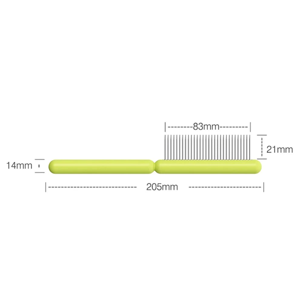 AIWO Pet Comb Stainless Steel Coarse Teeth Cat Dog Grooming Comb Tool for Removing Matted Fur, Knots and Tangles - Type A / Green - 6