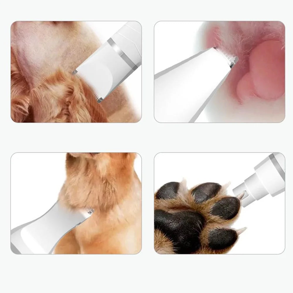 Pet Electric Hair Shaver Dog Grooming Hair Clipper Shaving Tool with 4 Blade Heads - 7017 Pink - 3