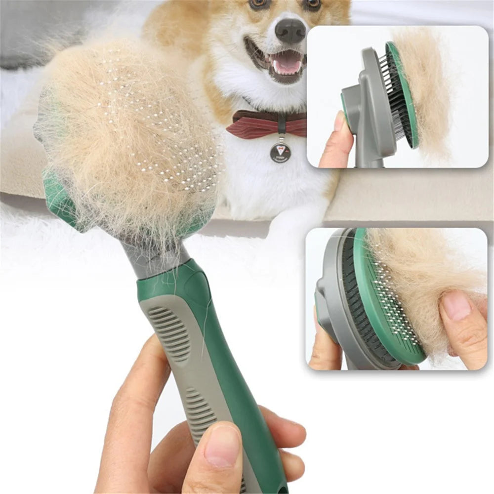 HISTOTREE Pet Hair Removal Needle Comb Dog Cat Floating Hair Cleaning Brush Grooming Supplies, ST - Green / Fine Needle - 2