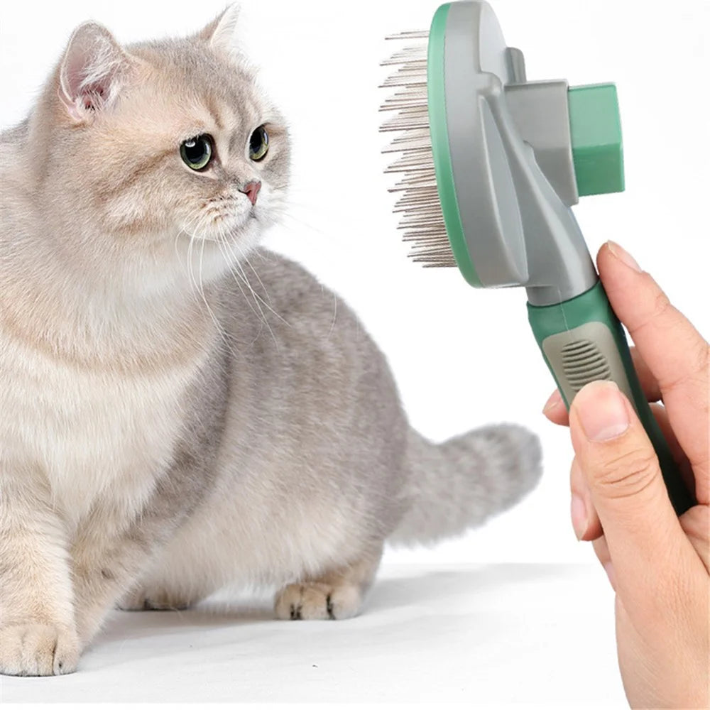 HISTOTREE Pet Hair Removal Needle Comb Dog Cat Floating Hair Cleaning Brush Grooming Supplies, ST - Green / Fine Needle - 6