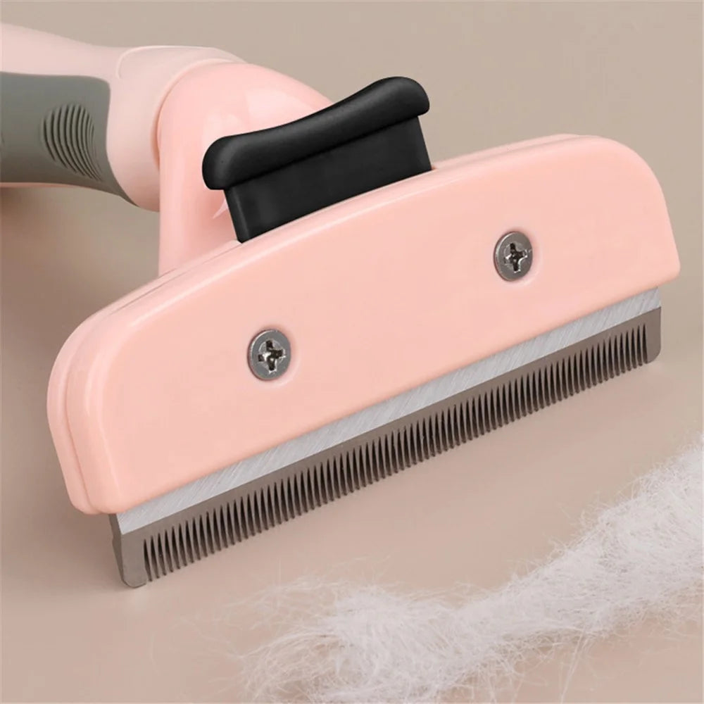 HISTOTREE 100mm Metal Blade Plastic Grooming Brush Pet Dog Cat Comb for Combing Out Knots, Removing Tangles - Pink - 5