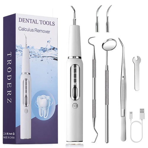 K15 Pet Dog Ultrasonic Dental Scaler Tartar Plaque Remover Electric Teeth Cleaning Device Gift - White - 1