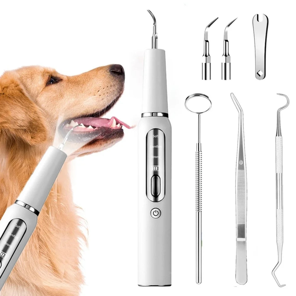 K15 Pet Dog Ultrasonic Dental Scaler Tartar Plaque Remover Electric Teeth Cleaning Device Gift - White - 4
