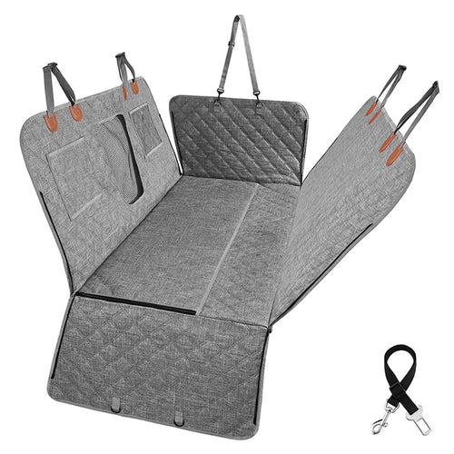 CZD-U-07 Car Rear Seat Pet Mat Widened Support Board Vehicle Dog Cushion - Grey Cationic Fabric - 1