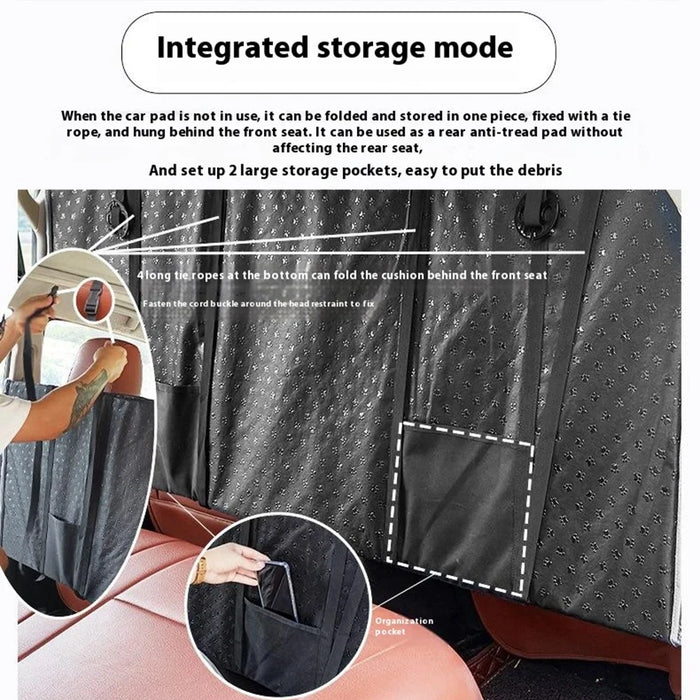 QCD-002 Car Back Seat Dog Pet Mat Support Board Waterproof Scratch Resistant Seat Cover - Grey - 3