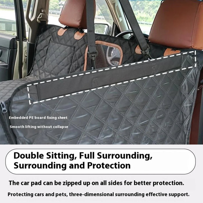 QCD-002 Car Back Seat Dog Pet Mat Support Board Waterproof Scratch Resistant Seat Cover - Black - 7