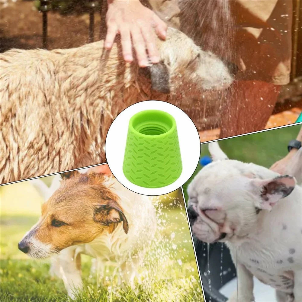 Portable Pet Shower Head Silicone Outdoor Cleaning Sprayer For Dogs  /  Cats Attachable to Water Bottles - Green - 5
