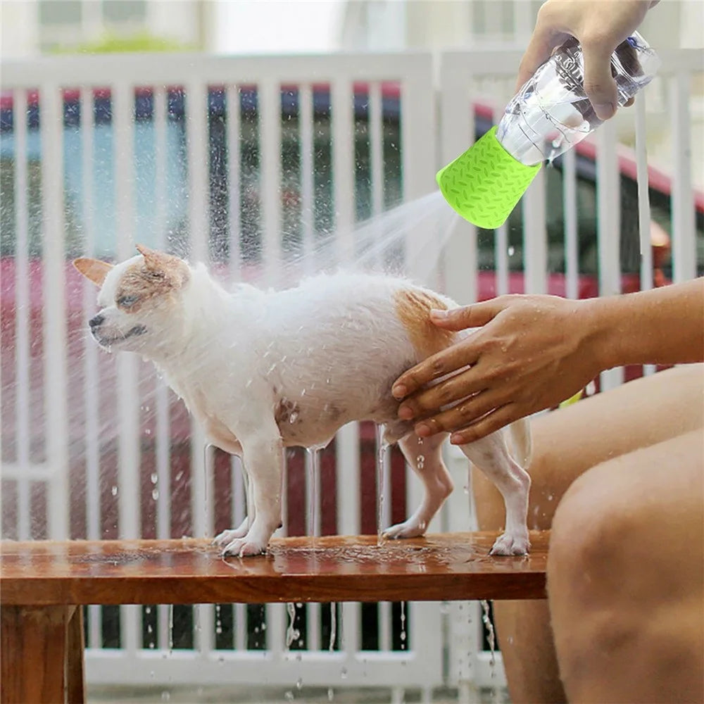 Portable Pet Shower Head Silicone Outdoor Cleaning Sprayer For Dogs  /  Cats Attachable to Water Bottles - Green - 6