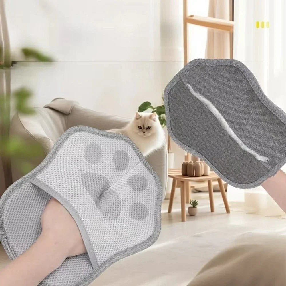 1Pc Pet Hair Remover Glove for Dogs Gift and Cats Grooming Tool Electrostatic Deshedding Brush - Grey - 3