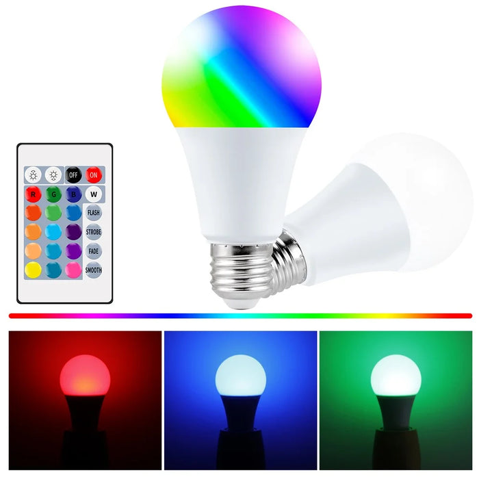 5W E27 RGB LED Bulb Light Remote Control Colorful Changing Home Decorative Atmosphere Lamp - Warm White - 1