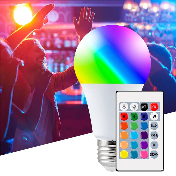 5W E27 RGB LED Bulb Light Remote Control Colorful Changing Home Decorative Atmosphere Lamp - Warm White - 4