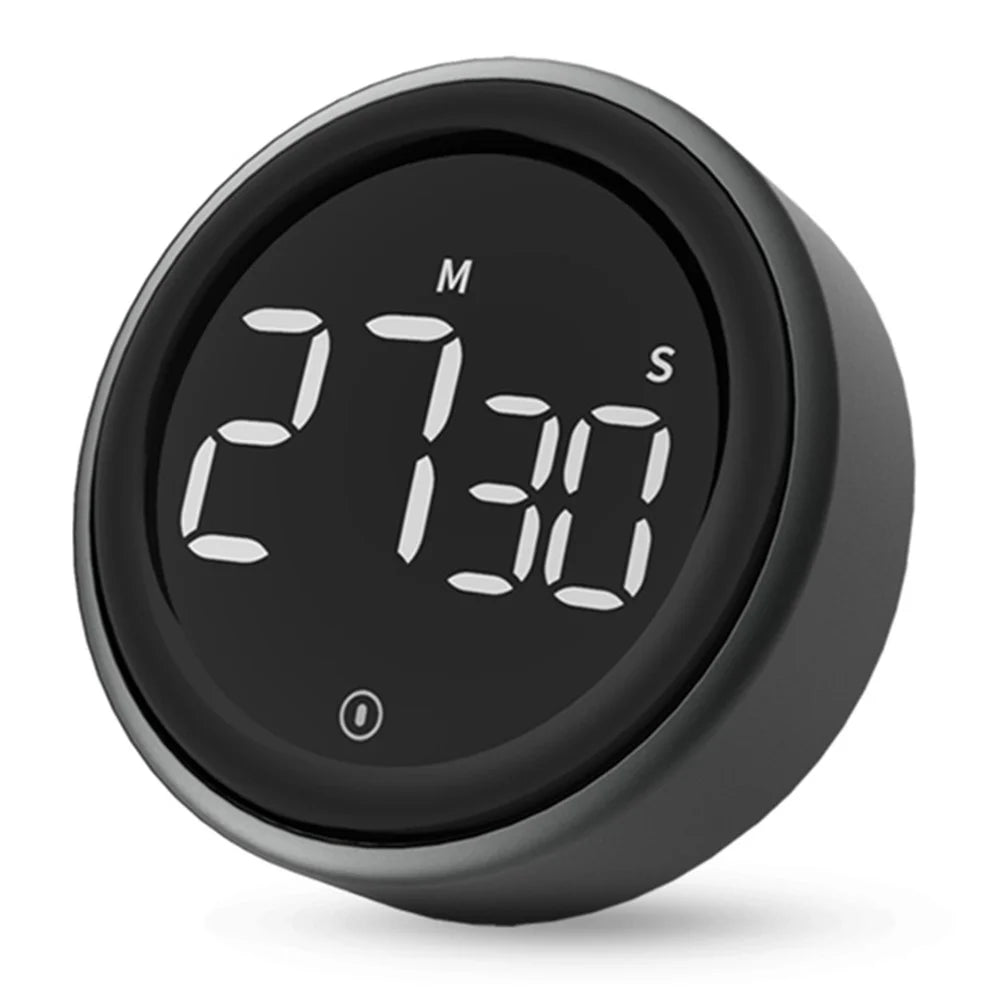 5250 Rotating Digital Kitchen Timer Magnetic Cooking Timer LED Counter Alarm Stopwatch Mechanical Electronic Timer for Baking Study Restaurant - 1