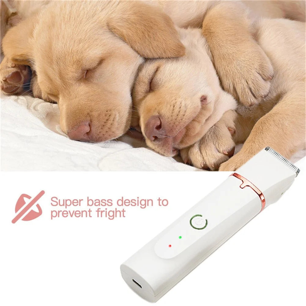 HD2050 4 in 1 Pet Electric Hair Trimmer with 4 Blades Grooming Clipper Nail Grinder Tool Kit (Charging Cable Color Random) - 2