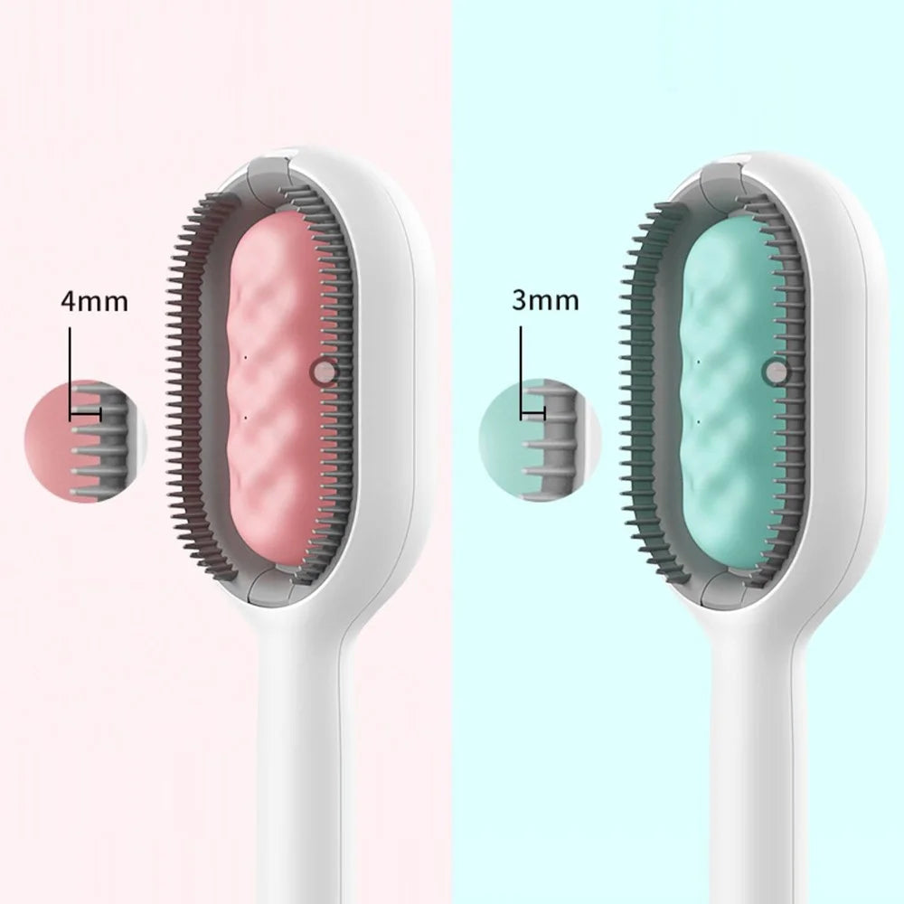 Pet Essential Oil Comb Grooming Brush Comb for Dogs and Cats Massage Removes Loose Fur - Pink / For Short Fur - 4