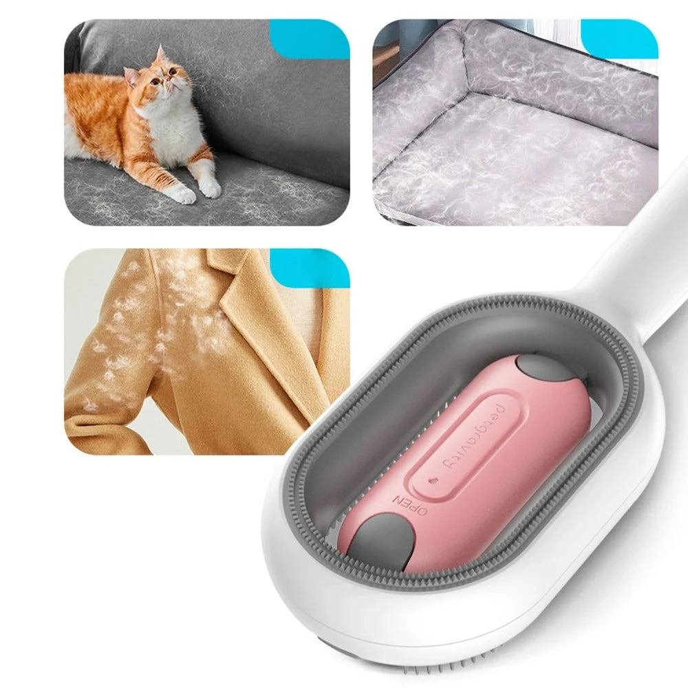 Pet Essential Oil Comb Grooming Brush Comb for Dogs and Cats Massage Removes Loose Fur - Pink / For Short Fur - 6
