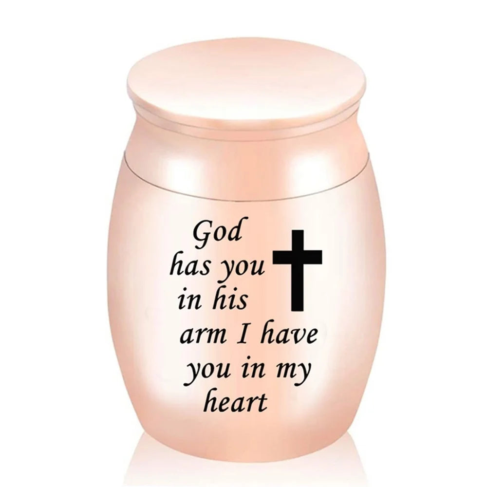 Mini Alloy Cremation Urns Funeral Burial Keepsake Box for Pet Dog Cat Human Remains Ashes - Rose Gold - 1
