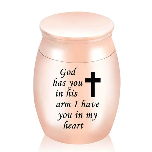 Mini Alloy Cremation Urns Funeral Burial Keepsake Box for Pet Dog Cat Human Remains Ashes - Rose Gold - 1
