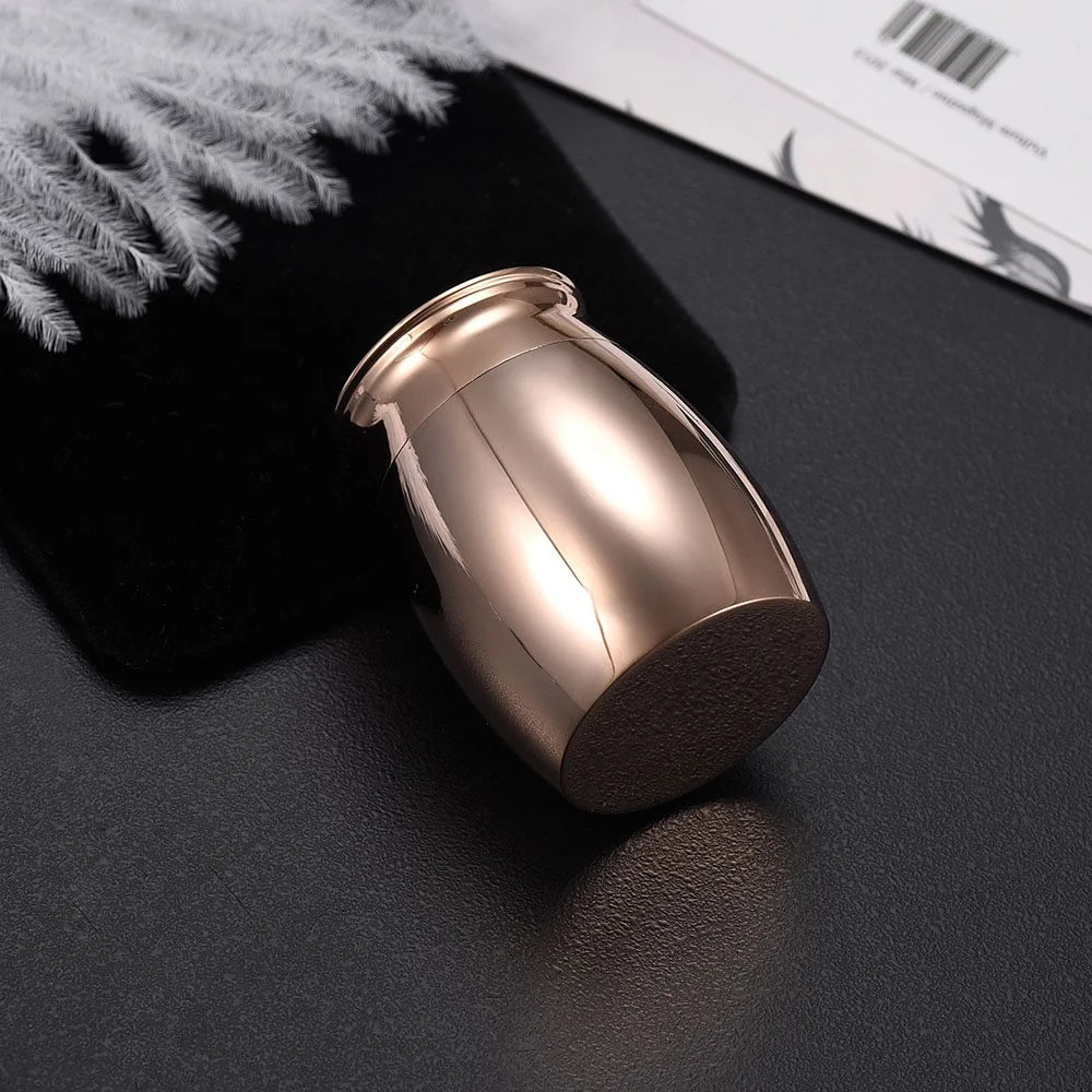 Mini Alloy Cremation Urns Funeral Burial Keepsake Box for Pet Dog Cat Human Remains Ashes - Rose Gold - 2