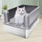 Large Opening Pet Cat Litter Box Anti-splash Stainless Steel+ABS Cat Toilet - Dark Grey - 2