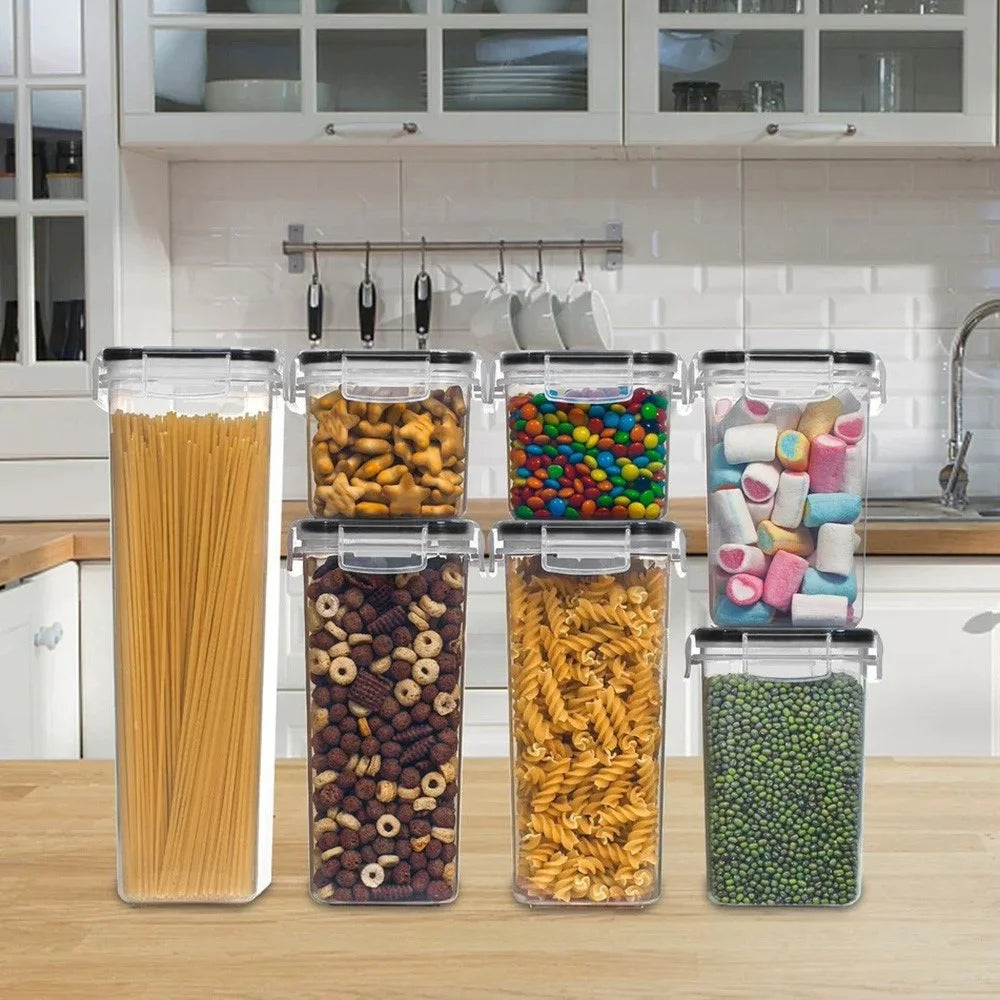 7Pcs / Set Kitchen Sealed Jar Grain Storage Box Refrigerated Odor-Free Transparent PP Fresh-Keeping Box (BPA Free, FDA Certified) - 2