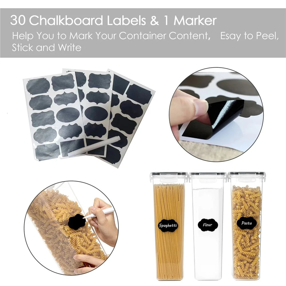 7Pcs / Set Kitchen Sealed Jar Grain Storage Box Refrigerated Odor-Free Transparent PP Fresh-Keeping Box (BPA Free, FDA Certified) - 4