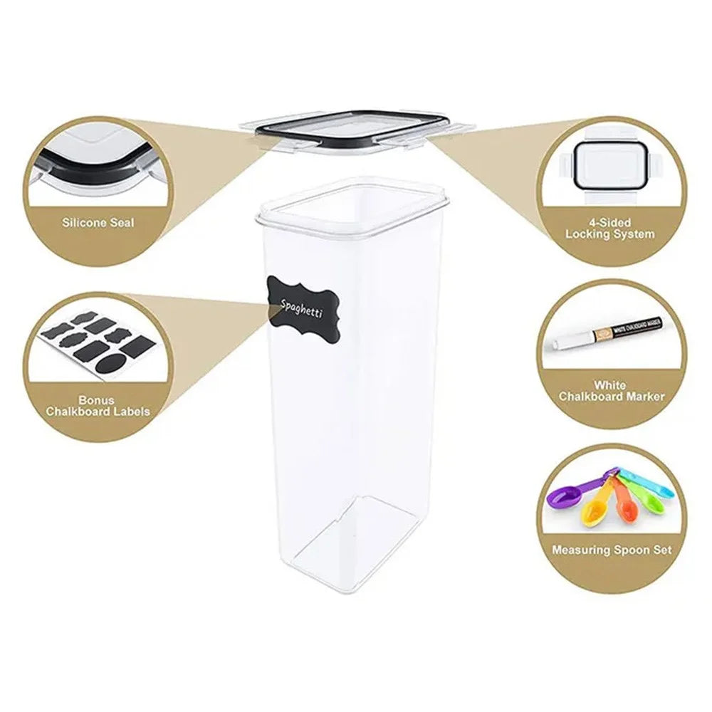 7Pcs / Set Kitchen Sealed Jar Grain Storage Box Refrigerated Odor-Free Transparent PP Fresh-Keeping Box (BPA Free, FDA Certified) - 6