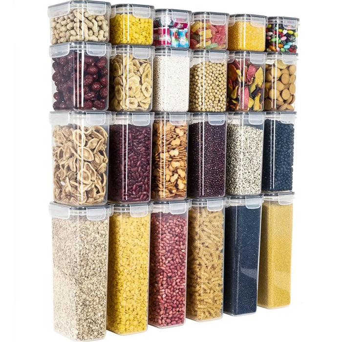 24Pcs / Set Kitchen Sealed Jar Grain Storage Box Refrigerated Odor-Free Transparent PP Fresh-Keeping Box (BPA Free, FDA Certified) - 2