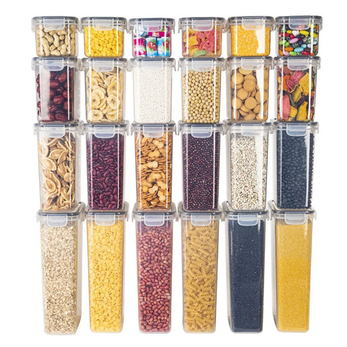 24Pcs / Set Kitchen Sealed Jar Grain Storage Box Refrigerated Odor-Free Transparent PP Fresh-Keeping Box (BPA Free, FDA Certified) - 3