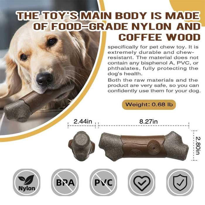 SZ-01 Dog Chewing Squeaky Toy Gift Wood Branch Plastic TPR Teething Stick (BPA Free, CPC / FDA / RoHS Certified) - 7