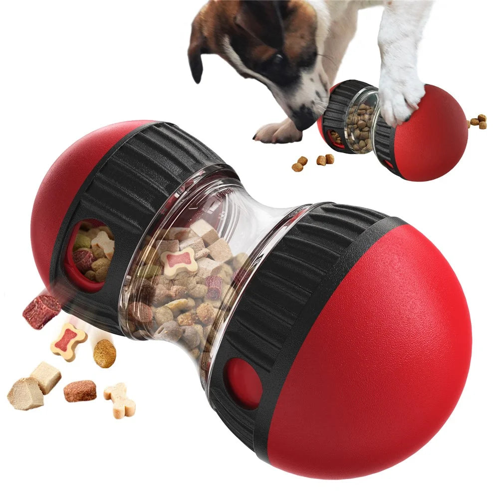 CJQ-01 Dog Food Dispenser Ball Slow Feeding Pet Puzzles Feeder Toy Gift (BPA Free, CPC / FDA / RoHS Certified) - Red - 2