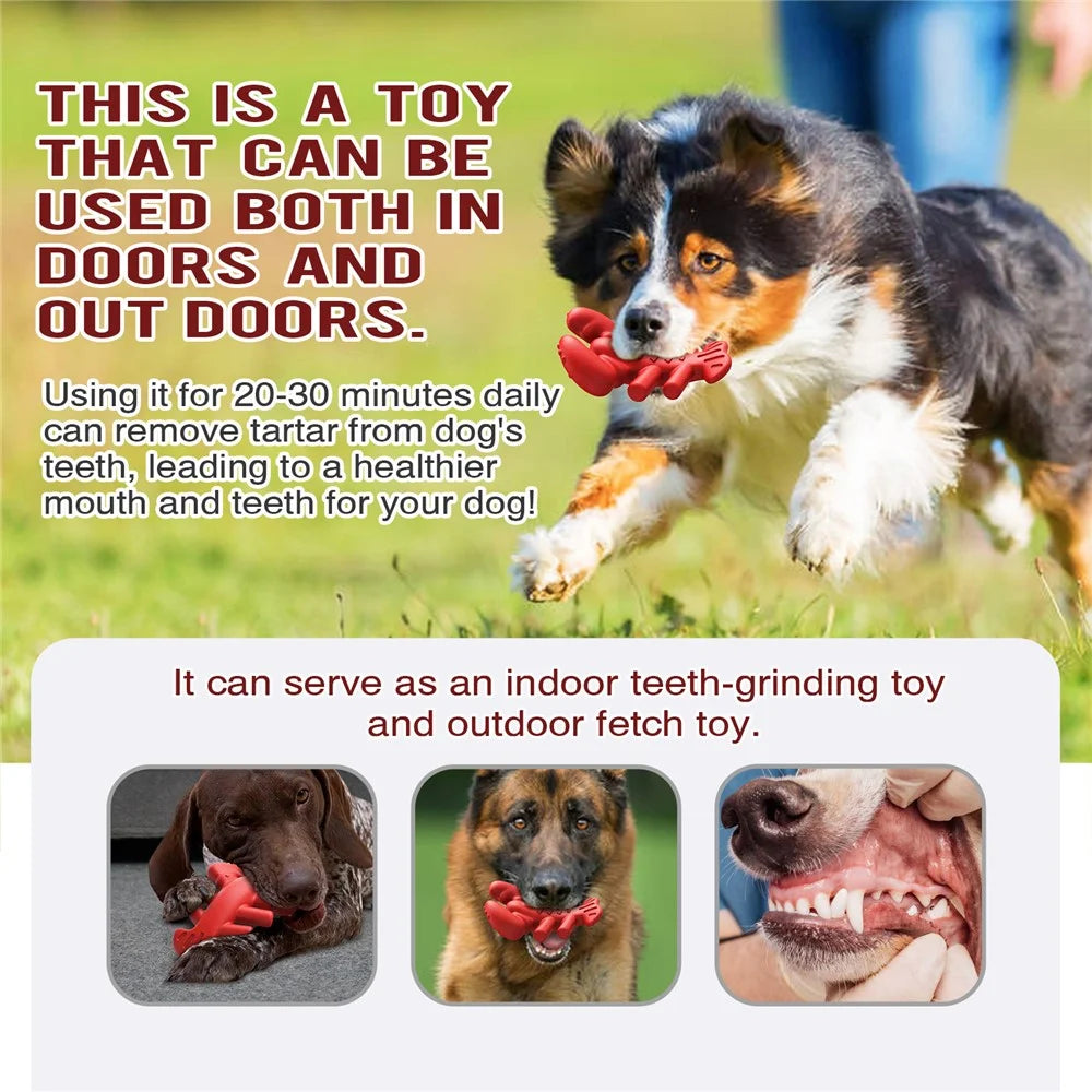LX-01 Dog Chewing Teething Toy Lobster Pet Toy Gift for Medium Large Dogs (BPA Free, CPC  /  FDA  /  RoHS Certified) - Red - 6