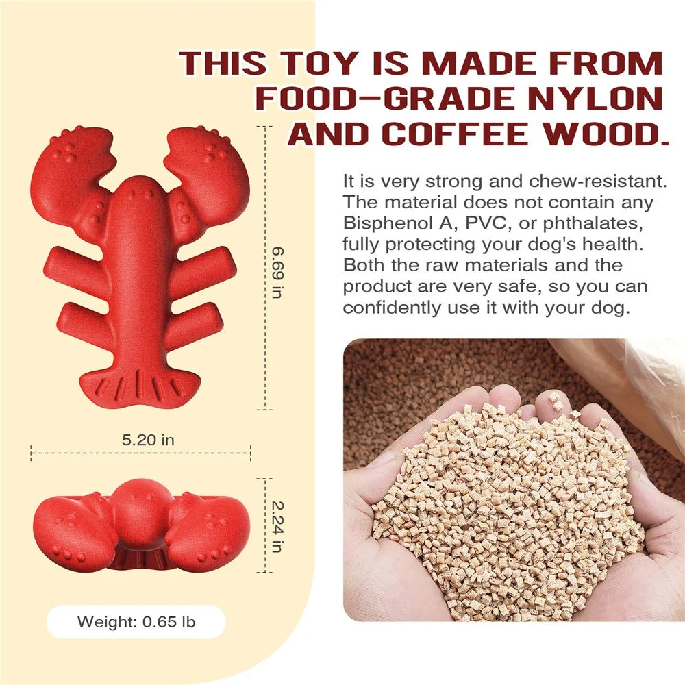 LX-01 Dog Chewing Teething Toy Lobster Pet Toy Gift for Medium Large Dogs (BPA Free, CPC  /  FDA  /  RoHS Certified) - Red - 7