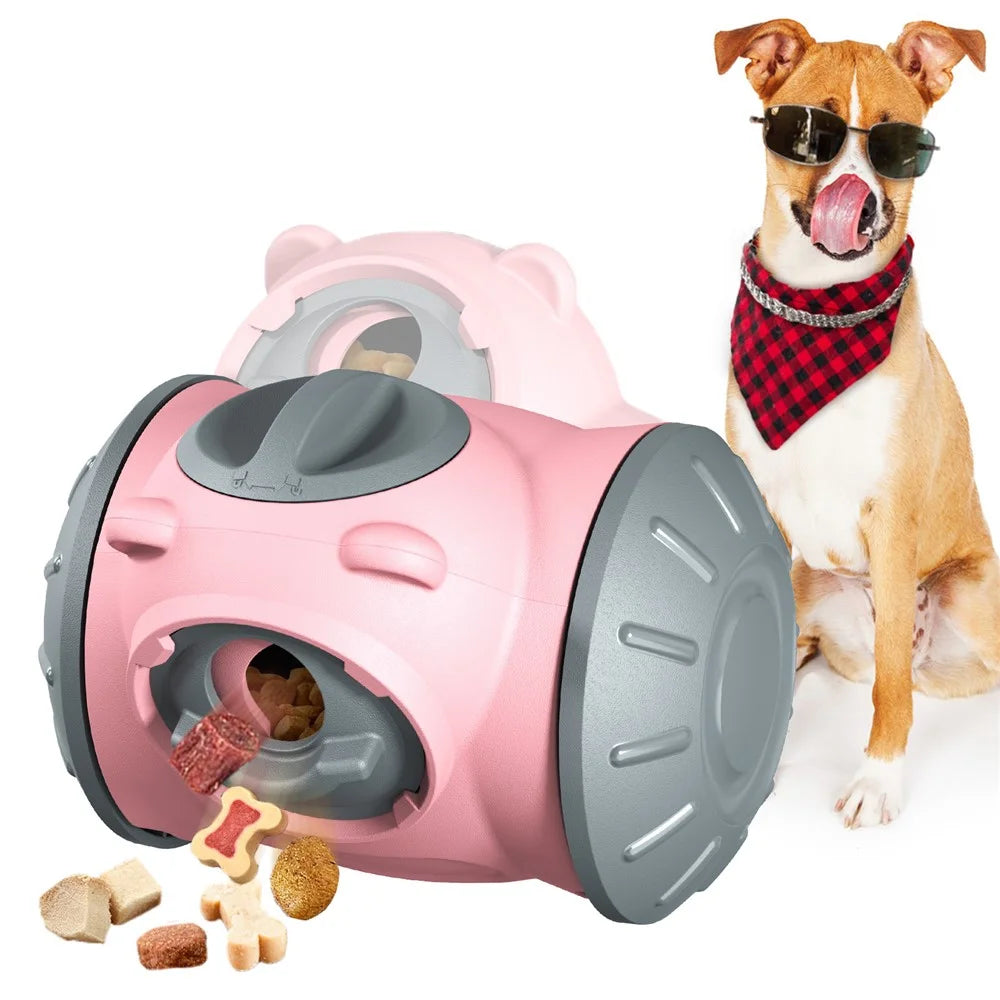 LSX-01 Rolling Dog Treat Dispenser Slow Feeder Tumbler Pet Toy Gift (BPA Free, CPC / FDA / RoHS Certified) - Pink - 2