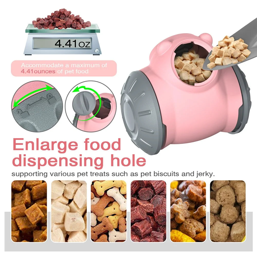 LSX-01 Rolling Dog Treat Dispenser Slow Feeder Tumbler Pet Toy Gift (BPA Free, CPC / FDA / RoHS Certified) - Pink - 5