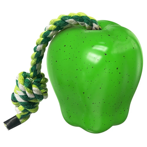 PG-01 TPR Dog Squeaky Chew Toy Gift Apple Fruit Pet Teething Toy (BPA Free, CPC / FDA / RoHS Certified) - Green - 1