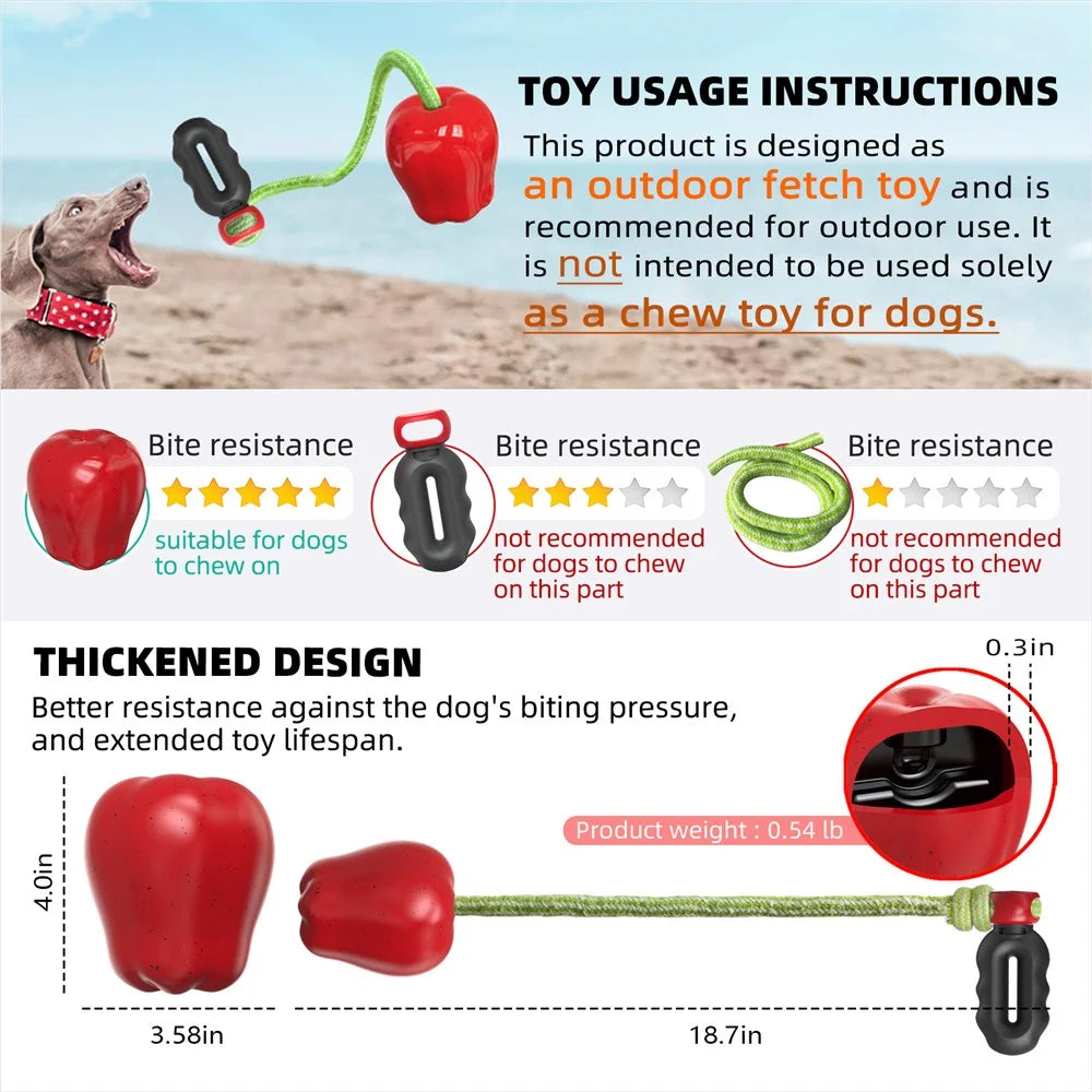 HWPG-01 Dog Fetch Catch Throw Toy Apple Fruit Pet TPR Toy Gift (BPA Free, CPC / FDA / RoHS Certified) - Red - 7